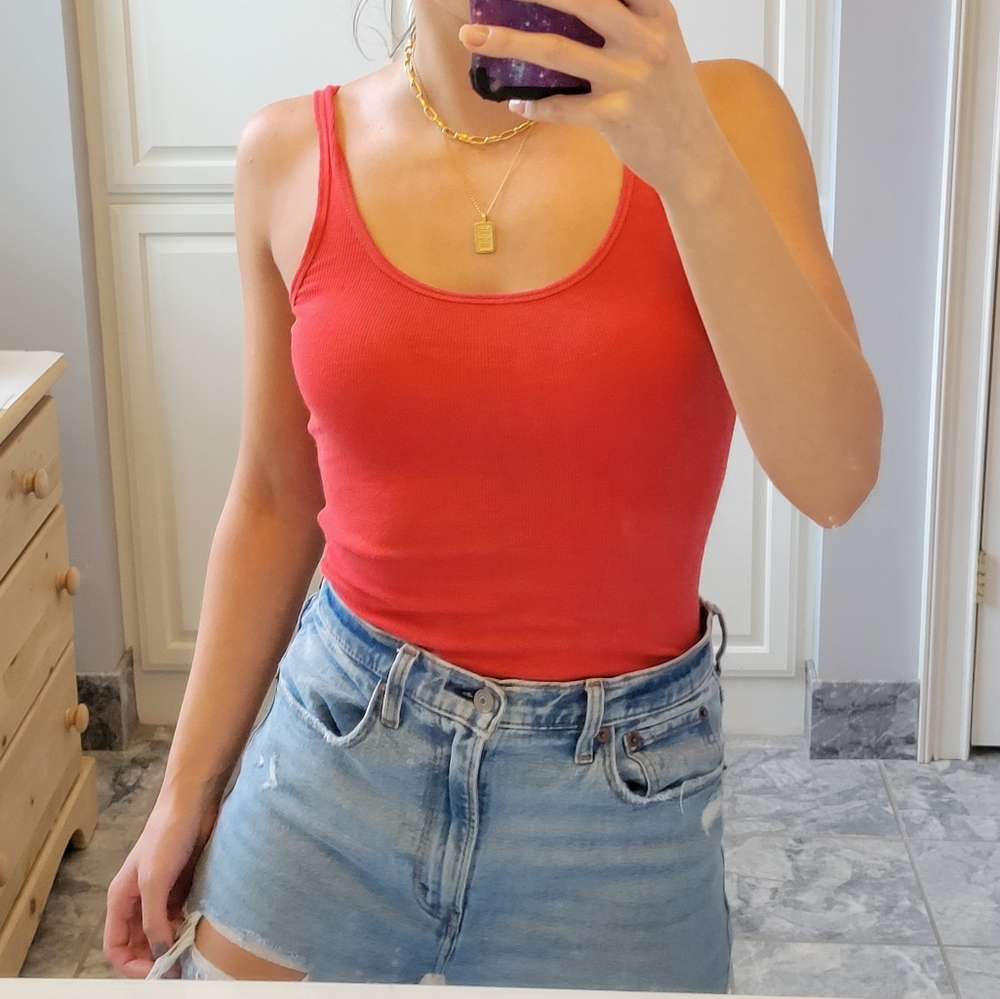 Abercrombie & Fitch perfect stretch red tank top